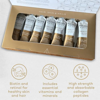 Prime Fifty Liquid Collagen 5,000mg, 14 x 15ml Sachets - Passion Fruit Flavour
