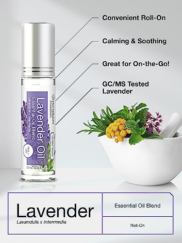 Lavender Essential Oil Roll On Blend - .33 fl oz (Pack of 2) - Roller for Skin - by Horbaach