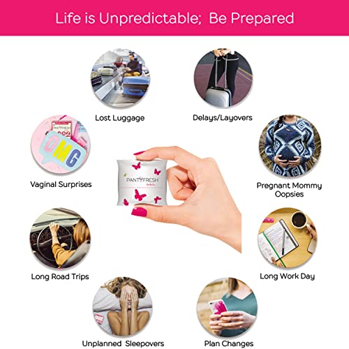 to-Go Panty Kit Includes 4 Items Seamless Thong Underwear Fresh Wipe Pantyliner & Washbag Travel