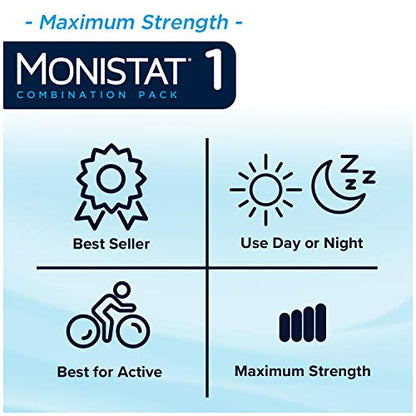 MONISTAT 1-Dose Yeast Infection Treatment, 1 Ovule Insert & External Itch Cream