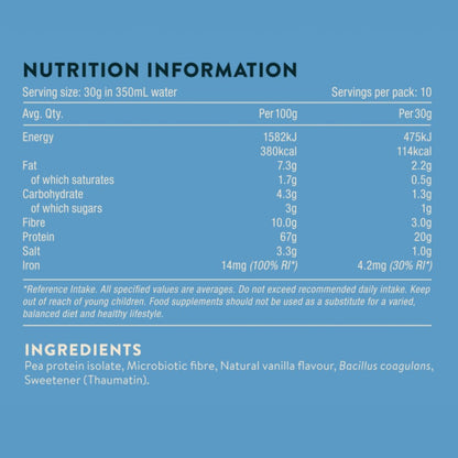 Nuzest - Protein + Microbiotics - Gut Health - Plant Protein Powder - French Vanilla, 300g (10 Servings)