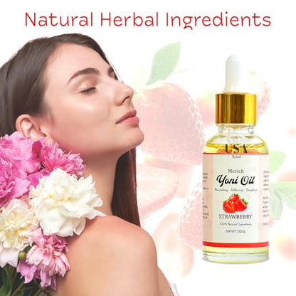 MERICH Natural Yoni Oil - Feminine Yoni Detox Oil - Naturally Scented Vaginal Oil - Restores pH Balance