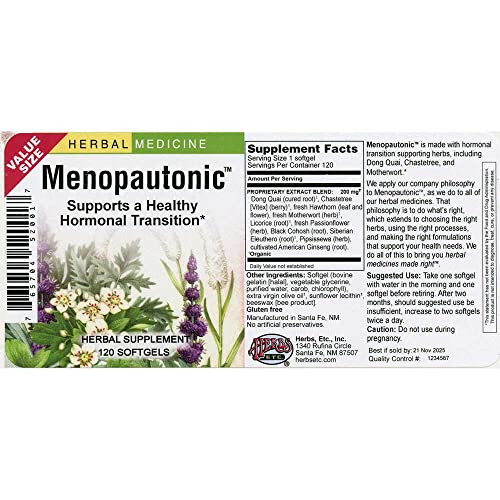 Herbs Etc. Menopautonic - 120 Count Softgels