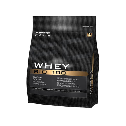 Fitness Culture Whey Bio 100 Whey Protein Powder with Pre and Pro Biotics Raspberry Flavour