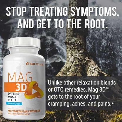 SaltWrap Mag 3D - Daytime (Non-Drowsy) Leg Cramp & Muscle Relief Support - Natural