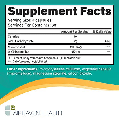 Fairhaven Health Myo-Inositol and D-Chiro Inositol Supplement - 40:1 Ratio - Female