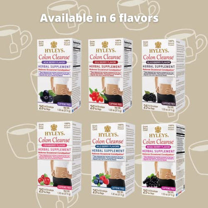 Hyleys Colon Cleanse Tea Acai Berry Flavor - 25 Tea Bags (12 Pack - 300 Tea Bags Total)