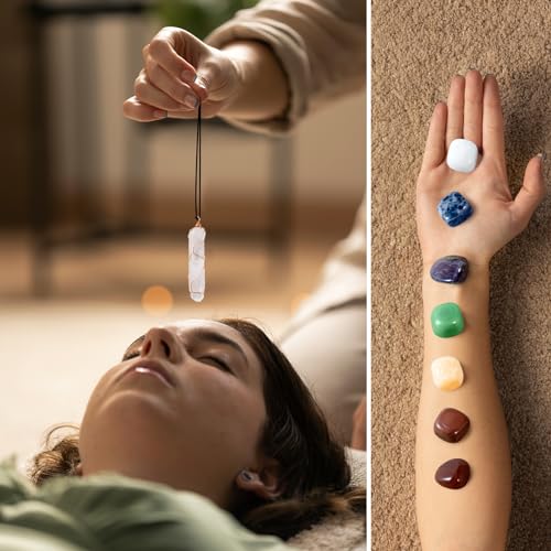 WVIOUOPU Healing Crystals and Chakra Stones Set - 13 Pcs Real Raw Healing Chakra Stones