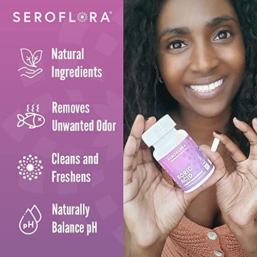 Seroflora Boric Acid Vaginal Suppositories for Women + 1 Suppository Applicator - Helps