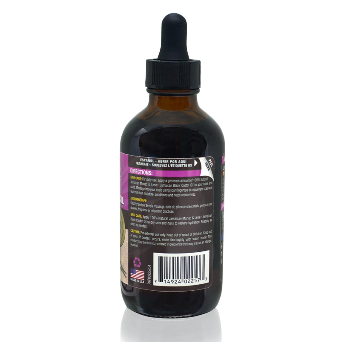 Jamaican Mango & Lime Black Castor Oil - Hair & Scalp Oil for Locs, Braids, Twists & Natural Hair - Strengthens, Moisturizes & Promotes Hair Growth (4oz (Pack of 1), Lavender)