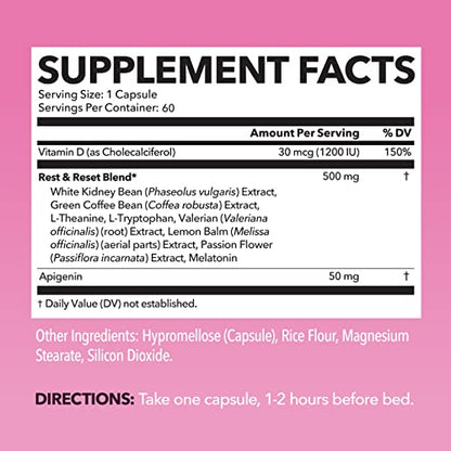 Night Time Fat Burner for Women - Weight Loss and Sleep Support Blend With Apigenin