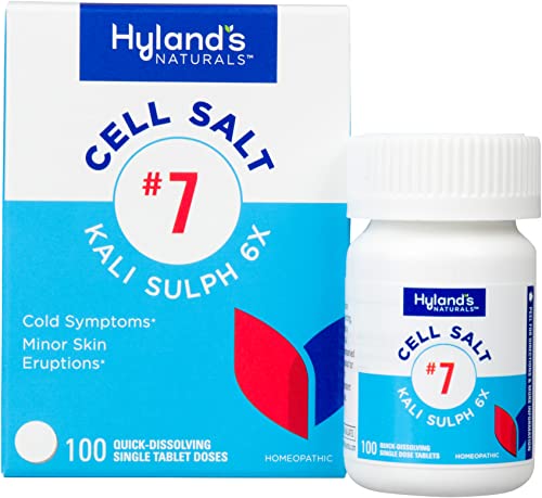 Hyland's Naturals No. 7 Cell Salt Kali Sulph 6X Tablets, Cystic Acne and Acne Scare Treatment