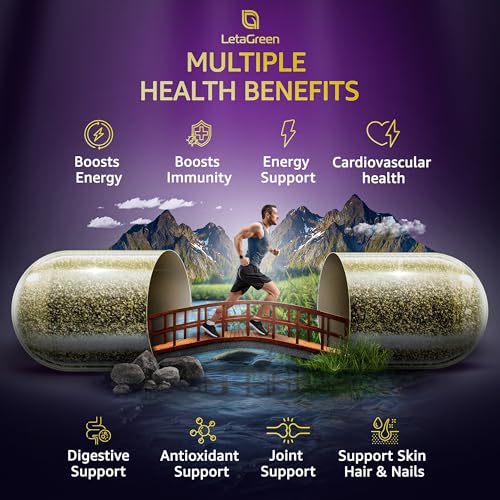 LetaGreen Irish Sea Moss Capsules - 120 Wildcrafted Sea Moss Pills with Black Seed Oil