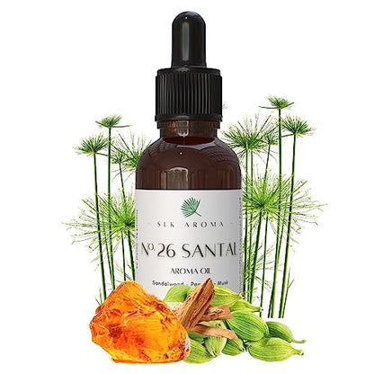 SLK Aroma, Santal Aroma Diffuser Oil, No. 26, Ultra Luxury Niche Blend of The Finest Essential Oils