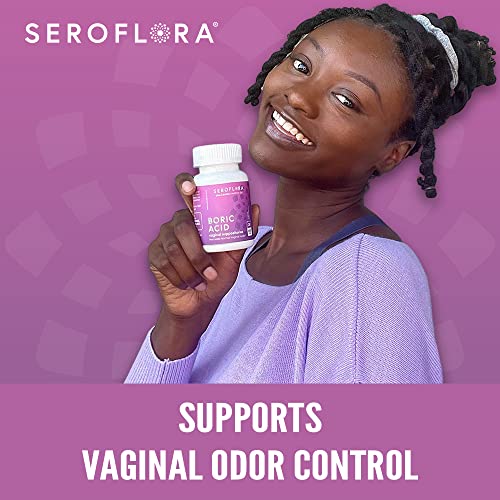 Seroflora Boric Acid Vaginal Suppositories for Women + 1 Suppository Applicator - Helps