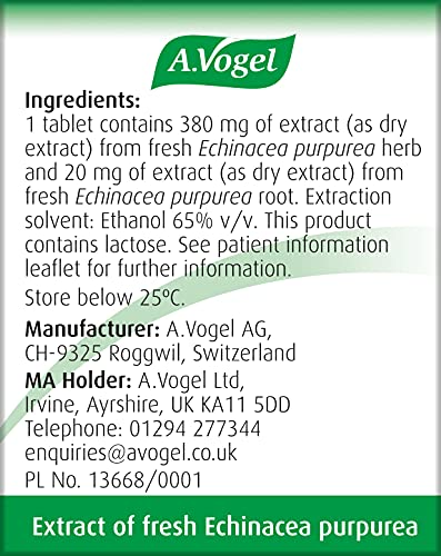 A.Vogel Echinaforce Echinacea Tablets - Relieves Cold & Flu Symptoms by Strengthening