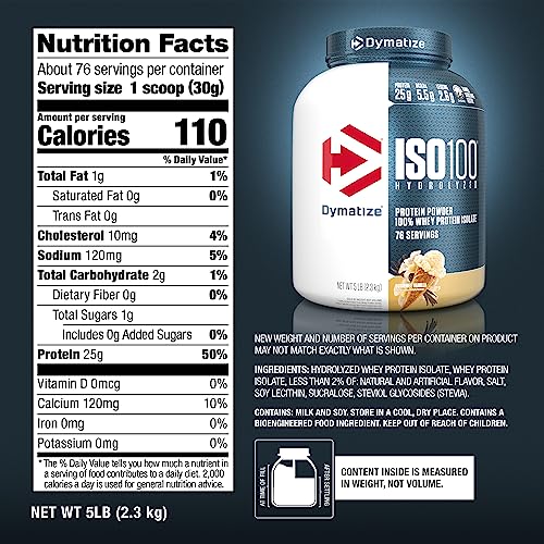 Dymatize ISO 100 Protein Powder with 25g of Hydrolyzed 100% Whey Isolate, Vanilla 5