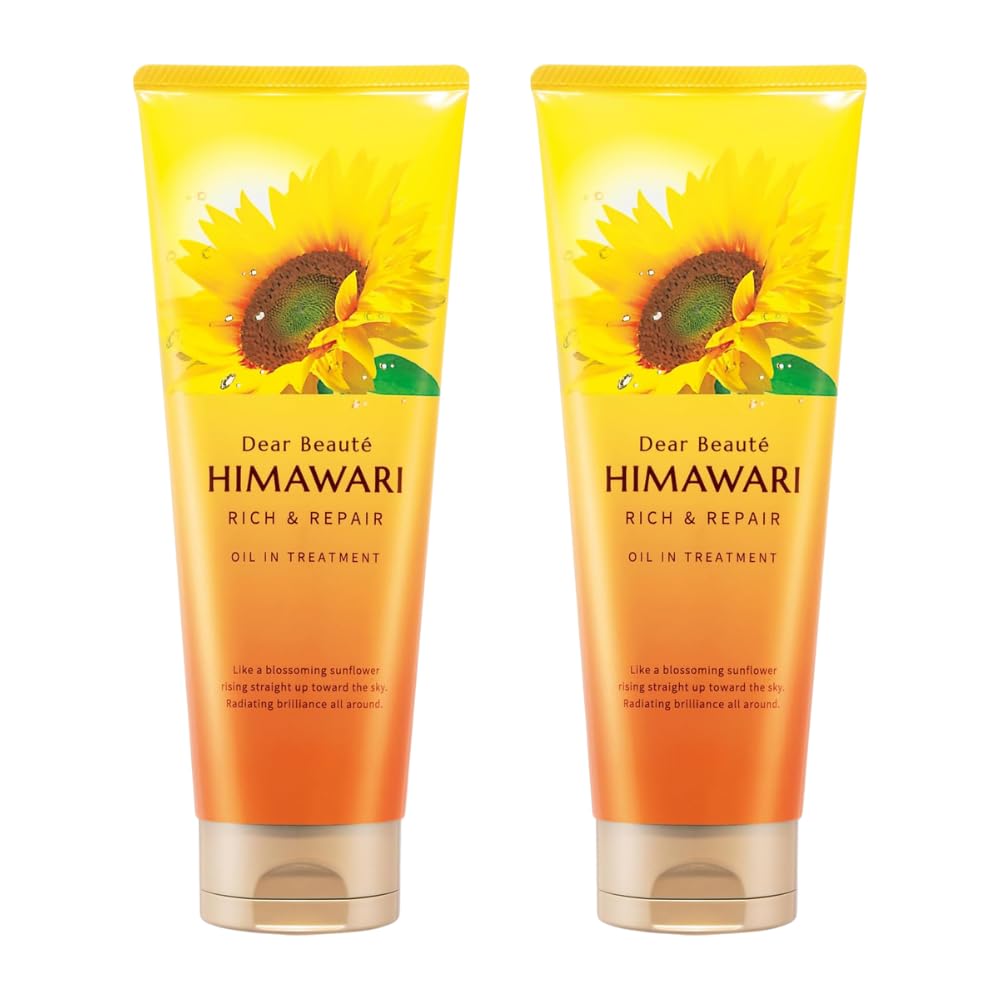 TokyoSuperSale Dear Beauté HIMAWARI Oil in Treatment, Rich and Repair, 200g, Pack of 2, Hair Care for Frizz, Curly Hair, Dryness, Humidity, Damage Repair, Made in Japan
