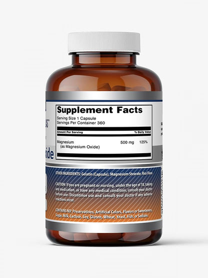 Amazing Formulas Magnesium Oxide Supplement - 500 Mg per Serving - 90 Capsules - Non-GMO - Gluten-Free - Made in USA