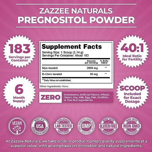 Zazzee PREGNOSITOL Powder and Extra Strength Prenatal DHA