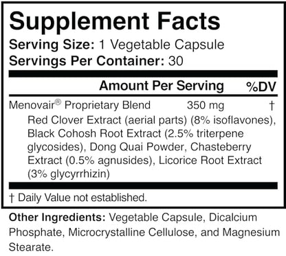 Menovair - Natural Menopause Support Supplement - Non-GMO, Vegan, Gluten-Free