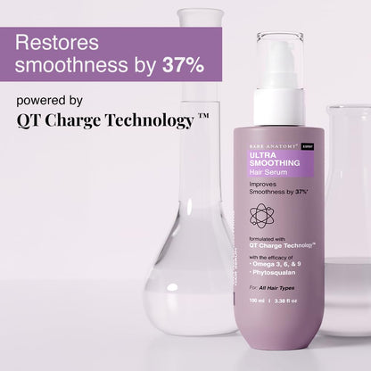 Bare Anatomy Ultra Smoothing Hair Serum Powered By Carbohydrate Complex & Niacinamide - Serum for Smooth & Shiny Hair - For Dry & Frizzy Hair - Women & Men - 100 ml