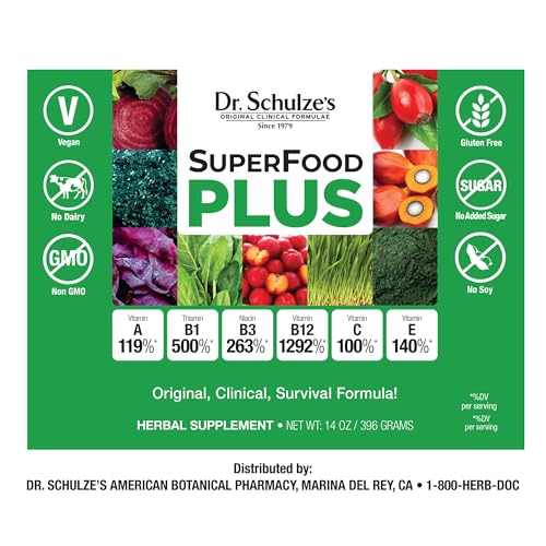 Dr. Schulze’s - SuperFood Plus - Vitamin & Mineral Herbal Concentrate - Dietary Supplement