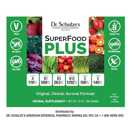 Dr. Schulze’s - SuperFood Plus - Vitamin & Mineral Herbal Concentrate - Dietary Supplement