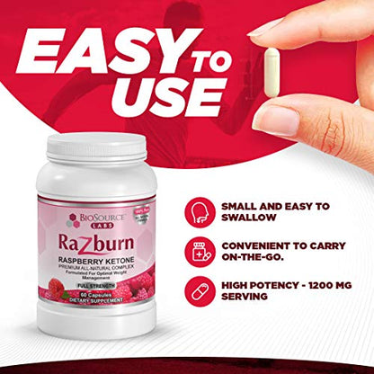 BioSource Labs Razburn - Premium Thermogenic Complex Pills with Natural Ingredients