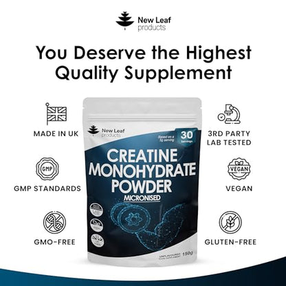 Creatine Monohydrate Powder 100% Pure Micronized Creatine - 150g Increased Absorption
