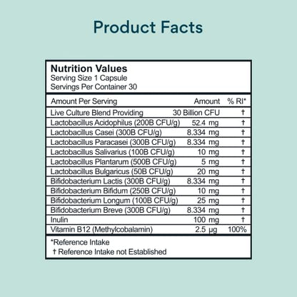 Bettervits Probiotic Complex - 30B CFU - Gut Health - Digestion - Bloating - IBS