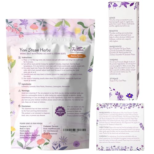 FIVONA Yoni Care Kit 4 in 1 - pH Balanced Natural Yoni Oil, Herbal Bar Soap for Feminine V Wash, Detox