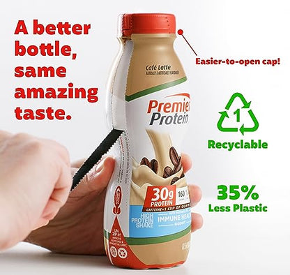 Premier Protein Shake, Café Latte Liquid, 30g Protein, 1g Sugar, 24 Vitamins & Minerals