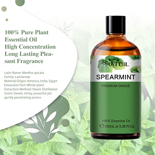 PHATOIL Spearmint Essential Oil 100ML, Pure Premium Grade Spearmint Essential Oils