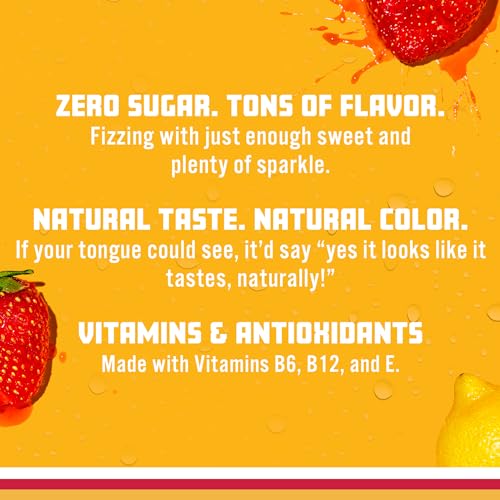 Sparkling Ice, Strawberry Lemonade Sparkling Water, Zero Sugar Flavored Water
