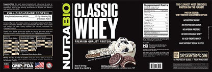 NutraBio Classic Whey Protein Powder- 25G of Protein Per Scoop - Ice Cream Cookie