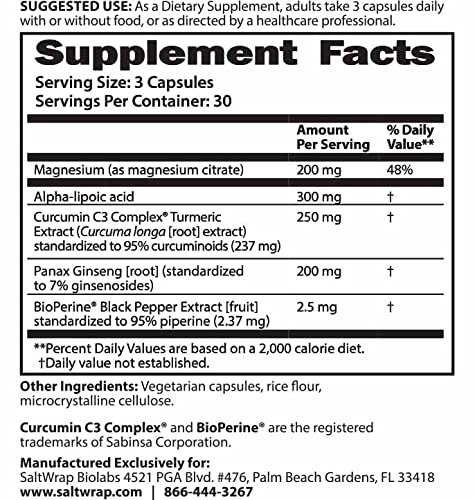 SaltWrap Mag 3D - Daytime (Non-Drowsy) Leg Cramp & Muscle Relief Support - Natural