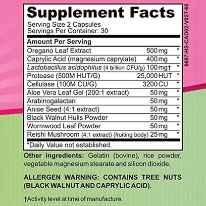 Cyrixs Health Candida Complex - Boost Your Immune System - All Natural Gut Cleanse with Herbs, Antifungals