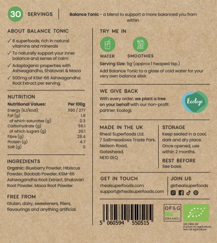Rheal Balance Tonic 150g - 30 Servings - for Your Daily Balance with Superfoods