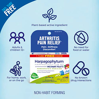 Boiron Harpagophytum 6C Homeopathic Medicine for Arthritis Pain Relief, Pain, Stiffness, Discomfort