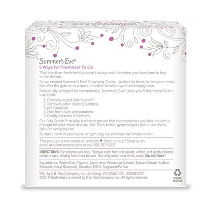 Summer's Eve Feminine Cleansing Cloths - Sensitive Skin - 16 Each - Pack of 2