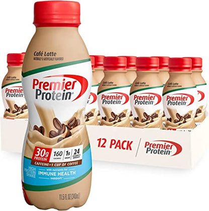 Premier Protein Shake, Café Latte Liquid, 30g Protein, 1g Sugar, 24 Vitamins & Minerals