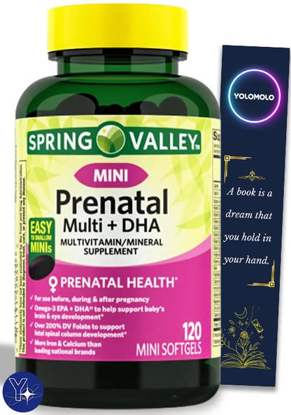 Mini Prenatal Multi + DHA Complete Multivitamin/Multimineral Supplement Spring Valley