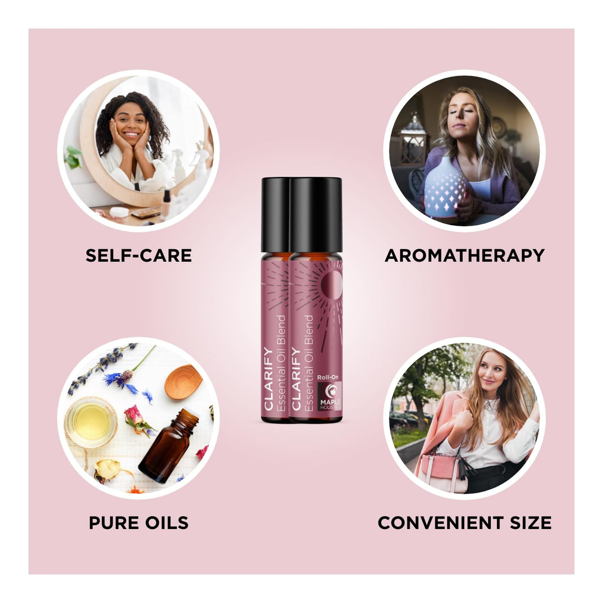 Headache Essential Oil Roll On - Clarify Essential Oil Blend Headache Roll On with Aromatherapy Oils