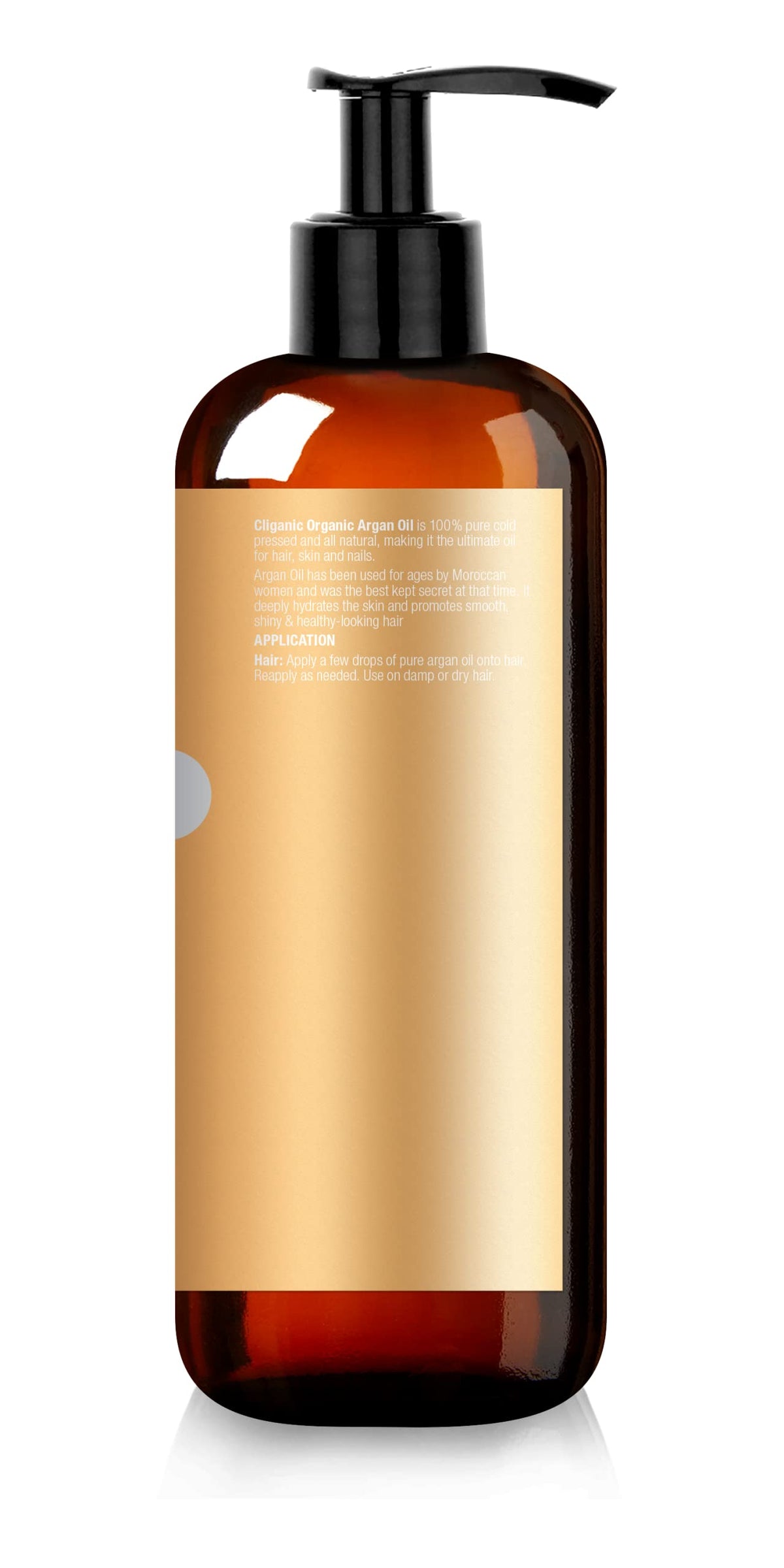Cliganic Organic Argan Oil 16oz with Pump, 100% Pure - Bulk for Hair, Face & Skin