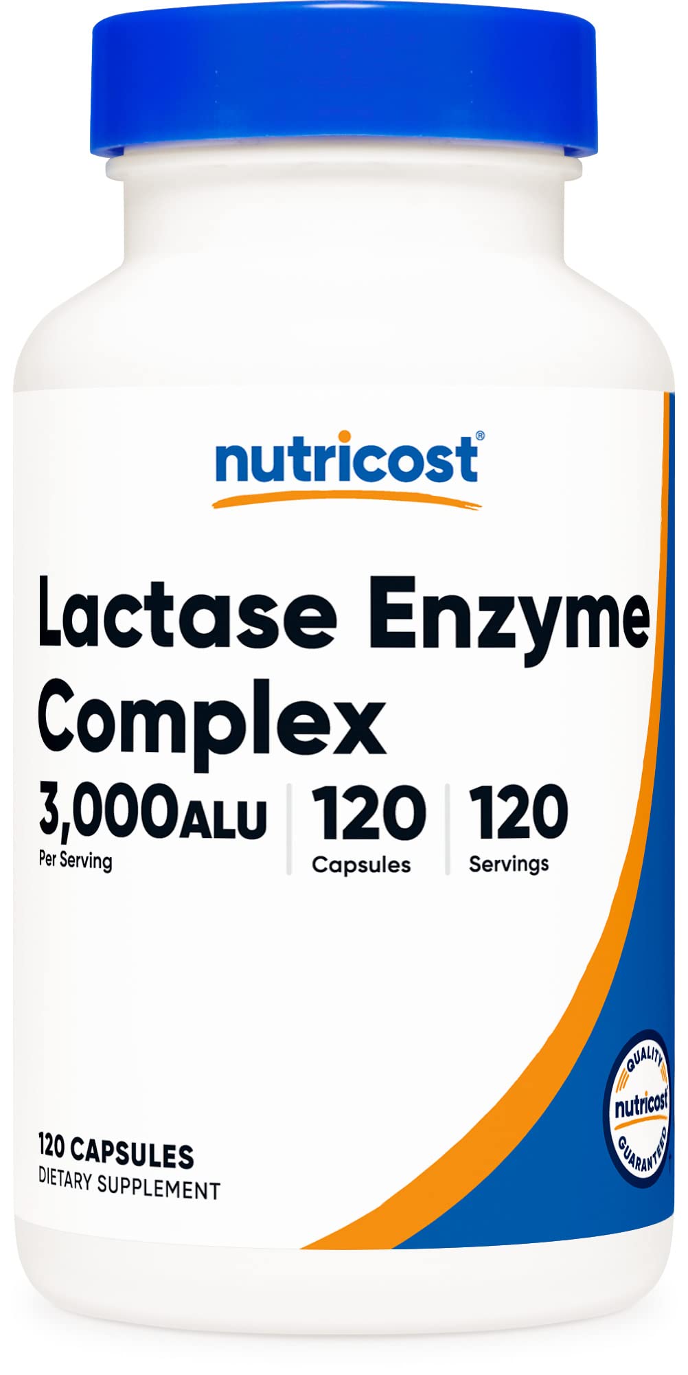 Nutricost Lactase Enzyme Complex 3,000 FCC ALU, 120 Vegetarian Capsules - Non-GMO