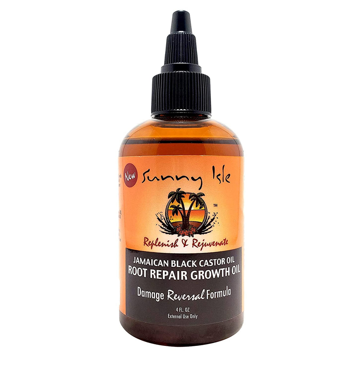 Sunny Isle Jamaican Black Castor Oil Root Repair Growth Oil, Brown 4 Fl Oz (2 Pack)