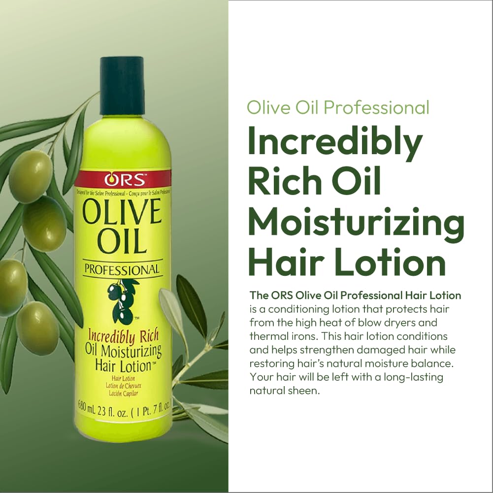 ORS Olive Oil Professional Incredibly Rich Oil Moisturizing Hair Lotion 23 Ounce (Pack of 4)