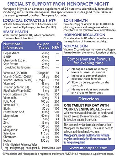 Vitabiotics Menopace Night Tablets 30 Capsules