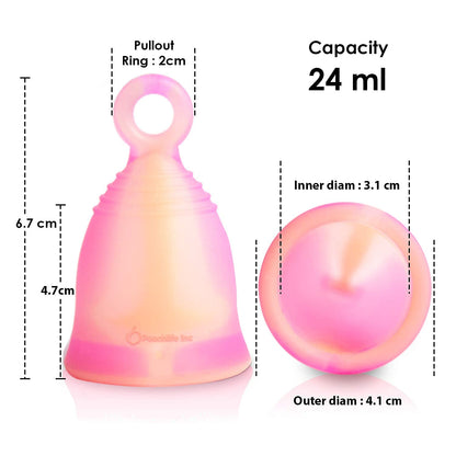 Peachlife Boric Acid Suppositories and Small Soft Menstrual Cup with Ring Pull